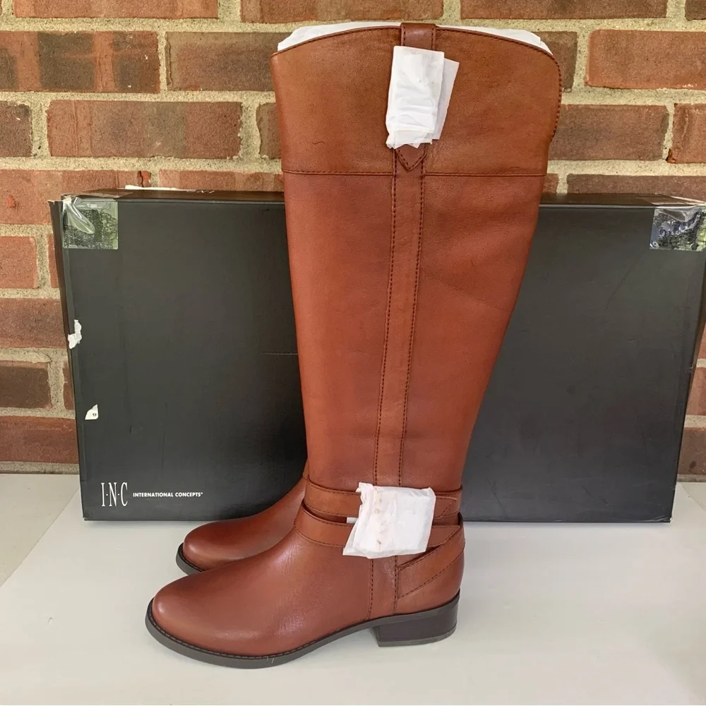 INC International Concepts Women's Frankii Leather Knee High Boots US 5.5 M WC - Picture 4 of 11